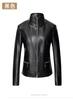 Aprobación Directa de Fábrica Otoño e Invierno Corto Ajustado Delgado Lavado Cuero PU Chaqueta de Cuero Cálida Acolchada de Algodón Ajustado Delgado Solapa