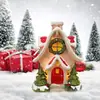 Decoración de luz de casa de nieve de producto navideño transfronteriza diseño de jardín para el hogar casa de nieve con techo de nieve y copos de nieve navideños