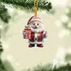 2024 Novo Cruzamento Papai Noel Árvore de Natal Pequeno Pingente Decorações de Natal Pingente Plano de Acrílico