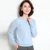 Suéter de Color Sólido para Primavera y Otoño, Nuevo Estilo Coreano Casual, Cuello Redondo, Holgado, Talla Grande, Camiseta de Punto para Mujer, Jersey, Venta al por Mayor