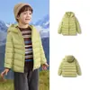 Ropa para Niños Balabala Chaqueta Ligera de Plumas para Niños Otoño e Invierno Chaqueta Familiar con Capucha para Niñas Impermeable y a Prueba de Aceite