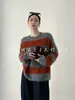 Suéter Pulóver Casual de Punto Suave de Punto Alto de Manga Larga con Rayas Azules para Mujer, Nuevo Otoño/Invierno