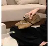 Zapatos Planos Cómodos con Diseño Hueco de Grulla Blanca, Punta Cuadrada Francesa, Malla Superficial Tejida, Suela Suave Transpirable, Adecuados para el Trabajo