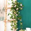 Begonia artificial para colgar en la pared, decoración de pared, fondo, ventana, hotel, orquídea colgante, planta verde, flor falsa colgante, planta de paisaje de ratán