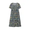 Vestido Elegante Acampanado de Primavera/Verano Tallas Grandes para Mujer 2023 Amazon TEMU Vestido con Estampado de Cuello Redondo y Manga Corta
