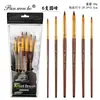 Ventas Directas de Fábrica Transfronterizo Nuevo Modelo Bolsa de PVC Set de 6 Pinceles Artísticos Pinceles para Óleo Pinceles para Gouache Pinceles para Óleo Pinceles para Tiza