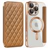 Funda Magnética Transparente Estilo Yadun Xiaoxiangfeng Electroplateada para iPhone 16, Funda de Cuero Tipo Flip Cover para Apple 18Promax