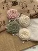 Presilha de cabelo preta flor rosa murcha acessório casamento lolita vento preto material queimado acessório feito à mão peito