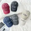 Gorra de Béisbol Desgastada Bordada Estilo Coreano con Bordado Original de Letras Multilinea, Gorra Visera Solar para Mujer, Versátil para Viajar al Trabajo