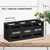Caixa de Armazenamento de Hashis e Colher para Festa Transfronteiriça Caixa Retangular para Talheres de Cozinha Caixa de Armazenamento de Talheres de Mesa de Restaurante Caixa de Madeira Dividida