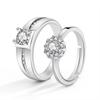 Anillos de Compromiso de Moissanita Zirconia Transfronterizos Alianzas de Boda para Parejas Corona Europea y Americana Anillos Abiertos para Parejas fábrica de anillos