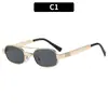 Nuevas gafas de sol de metal de doble puente, estilo retro de Hong Kong, estilo old money, gafas de sol cuadradas de montura pequeña, gafas de moda