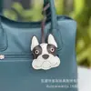 Nuevo Colgante de Bolso de Bulldog Francés, Llavero Sencillo y Lindo para Coche de Perro, Colgante Pequeño de Cuero de PU para Perro