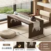 Mesa Pequeña Plegable para Ventanas de Mirador, Mesa Tatami para el Hogar, Mesa de Té de Madera No Maciza, Mesa de Té Estilo Chino, Mesa de Comedor para Repisa de Ventana