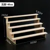 Estante de Exhibición de Madera Maciza Pura Estante de Almacenamiento de Escritorio Moderno Hecho a Mano Especial Caja Sorpresa Muñeca Planta Verde Suculenta Estante Escalera