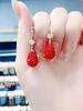 Brincos Modernos e Compactos 2021 Novo Design Tendência Brincos de Bola com Diamante Vermelho para Mulheres Luxo Acessível
