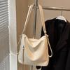 Bolsa Tote de Couro com Cera de Óleo Cor Sólida Simples Moda Popular Atacado Grande Capacidade Mochila Multi-Uso para o Dia a Dia