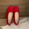 Estilo Delicado Zapatos Planos Mary Janes de Ballet para Mujer 2026 Colores Dulces Franceses Suela Suave Moño Plateado Zapatos Individuales Rojos
