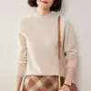 Suéter tipo jersey de punto con hombro raglán, holgado y ajustado, de cachemira, cuello alto simulado, otoño e invierno, grueso, ajustado, básico holgado