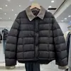 Ropa Casual de Algodón Invierno 2025 para Mujer Nicho Moda Casual Diseño de Solapa Color de Contraste Chaqueta Cálida