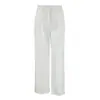 FCB combinado con pantalones casuales blancos de algodón y lino para mujer, colección de verano 2026, estilo callejero europeo y americano, de cintura alta, ligeros