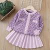 Conjunto de Suéter Infantil 2023 Novo Estilo Outono Vestido de Princesa para Bebê Menina Estiloso Estilo Outono Infantil Conjunto de Roupa Infantil
