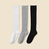 Calcetines de pantorrilla adelgazantes de rayas finas japoneses jk de doble aguja que no hacen bolitas para niña, combinan con todo, negros, blancos, grises, de felpa
