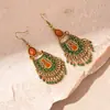 Pendientes de gancho de resina con forma de hoja ovalada y pluma, transfronterizos europeos y americanos, pendientes frescos y sencillos de verano, pendientes de diseño nicho para mujer