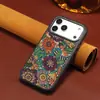 Funda Protectora de Cuero Estilo Bordado Popular Magnética Inalámbrica Adecuada para iPhone 18 Pro Max Apple 17