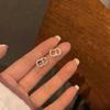 Pendientes de circonita con forma de CD, elegantes y de alta gama, con un diseño de nicho femenino, ligeros y elegantes, ideales para celebridades de Internet.
