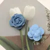 3cm Jeans Retro Azul Tecido Estéreo Camélia DIY Grampo Lateral para Cabelo Flor para Sapato Chapéu Acessórios de Vestuário
