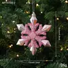 Nuevos Adornos de Plástico Rosa con Colores Pastel, Adornos Navideños de Dibujos Animados, Decoraciones Navideñas 3D Estilo Ins para Ventanas