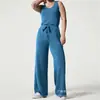 Mono de mujer informal ajustado de moda europea y americana, sin mangas, color sólido, con cuello en V, primavera/verano 2023