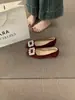 Zapatos de Commuter con Hebilla Cuadrada de Pedrería Feng Shui Estilo Hada, Nuevo Estilo 2026, Elegantes y Perfectos para Faldas, Zapatos sin Cordones para Mujer