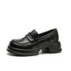 Mocasines para Mujer 2026 Nuevo Otoño Plataforma Suela Gruesa Estilo Británico Zapatos Pequeños de Piel Populares Estilo Japonés Zapatos de Vestir