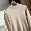 Nova coleção outono e inverno: suéter masculino de cashmere, cor sólida, gola alta discreta, suéter de lã, adequado para uso profissional, tamanhos grandes, pode ser usado como camada base