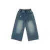 Ropa para niños Nuomi Wanzi jeans bordados con estrellas para niñas estilo otoño 2026 pantalones rectos holgados para niñas, versátiles y estilizan