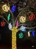 Luces LED Flexibles para Exteriores, Forma de Estrella y Luna, Estrella de Cinco Puntas Luces para Árboles de Vacaciones en Exteriores, Iluminación de Calle para Zonas Escénicas