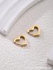 Pendientes de Acero de Titanio, Pendientes de Corazón Dorado con Forma de Estrella de Cinco Puntas, Modernos y Lujosos para Mujer, Pendientes Únicos Minimalistas de Nicho de Gama Alta