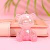 Llavero de Oso Colorido de Cristal de Resina Lindo Moda Exquisito Muñeco de Resina Llavero Adornos Adornos para Colgar en Bolsa