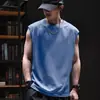 Camiseta sin mangas de malla de mariposa de seda helada fresca para hombre, ajuste holgado de verano, para deportes y fitness, secado rápido, sin mangas, camiseta fina