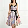 2026 Nuevo Modelo Vestido de Tirantes con Estampado Floral Artístico Vintage para Mujer, Impresión Digital 3D, para Comercio Electrónico Independiente y Amazon