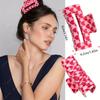 Pinza para el pelo rectangular con estampado en forma de corazón rosa, antideslizante, con forma de cola de caballo, para el pelo, para San Valentín, fiesta, tiburón.