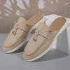 Pantuflas Estilo Europeo y Americano 2024 Primavera Nuevos Mocasines Cerrados para Mujer sin Cordones Casuales Medias Pantuflas