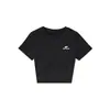 Camiseta Gris de Cuello Redondo y Manga Corta para Mujer, Nueva Tendencia de Verano Estilo Americano Diseño de Letras de Marca Top Chica Picante