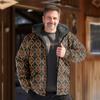 Nueva Chaqueta Acolchada de Algodón Punk de Invierno 2024 para Hombre Cárdigan con Estampado Digital Chaqueta Acolchada de Algodón Urbana a la Moda con Capucha