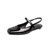 Sandalias Mary Jane Cuadradas Estilo Francés Retro Nuevas para Mujer, Zapatos de Ballet de Charol Rojo para Mujer