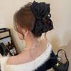 Pinza de Lazo con Estampado Flotante de Doble Capa 2025 Nuevo Sentido de Alta Gama Horquilla Parte Trasera Cabeza Pinza Tiburón para Cabello Horquilla Accesorios para el Cabello