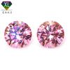 Piedra Suelta de Moissanita Rosa Flor de Cerezo Redonda de Alta Venta 0.1-5 Quilates Moissanita de Color Chapada Nacionalmente Sin Marcaje en la Cintura