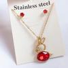 Oferta Especial Nova Moda Moda Personalizada Versátil Aço Titânio Colar Brincos conjunto Feminino alta qualidade Preservação de Cor Processo de Fundição